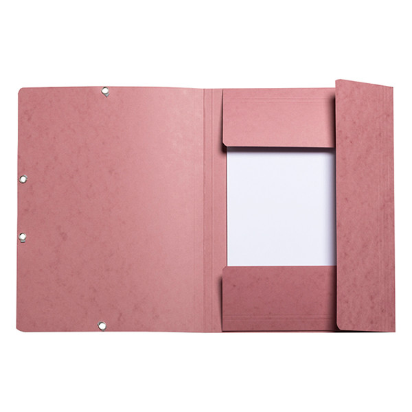 Exacompta old pink A4 glossy cardboard elastomer folder with 3 flaps 55276E 404162 - 2