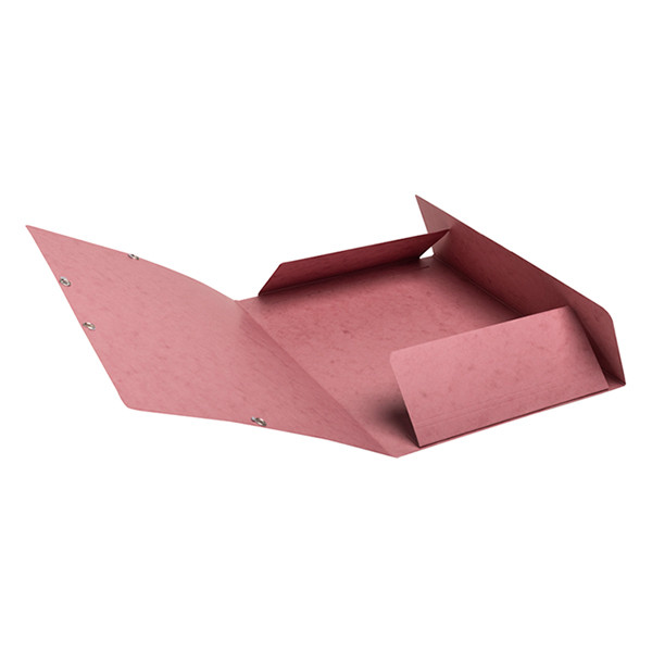 Exacompta old pink A4 glossy cardboard elastomer folder with 3 flaps 55276E 404162 - 3