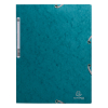 Exacompta pacific blue A4 glossy cardboard elastomer folder with 3 flaps 55272E 404159 - 1