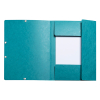 Exacompta pacific blue A4 glossy cardboard elastomer folder with 3 flaps 55272E 404159 - 2