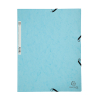 Exacompta pastel blue A4 glossy cardboard elastomer folder with 3 flaps