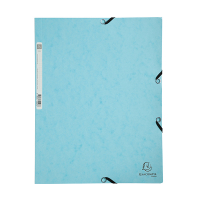 Exacompta pastel blue A4 glossy cardboard elastomer folder with 3 flaps 55528E 404032