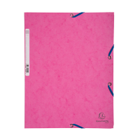Exacompta pink A4 glossy cardboard elastomer folder with 3 flaps 55520E 404028