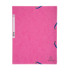 Exacompta pink A4 glossy cardboard elastomer folder with 3 flaps