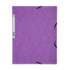 Exacompta purple A4 glossy cardboard elastomer folder with 3 flaps 404023 - 1
