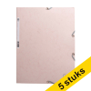 Exacompta soft pink A4 glossy cardboard elastomer folder with 3 flaps (5-pack) 404165 - 1
