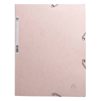Exacompta soft pink A4 glossy cardboard elastomer folder with 3 flaps 55274E 404161