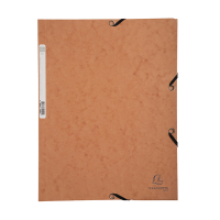 Exacompta tabac A4 glossy cardboard elastomer folder with 3 flaps 55524E 404029