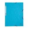 Exacompta turquoise A4 glossy cardboard elastomer folder with 3 flaps