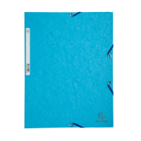 Exacompta turquoise A4 glossy cardboard elastomer folder with 3 flaps 55519E 404027