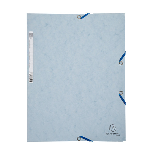 Exacompta turtledove grey A4 glossy cardboard elastomer folder with 3 flaps 55531E 404034 - 1