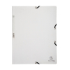 Exacompta white A4 glossy cardboard elastomer folder with 3 flaps 404022 - 1