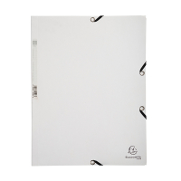 Exacompta white A4 glossy cardboard elastomer folder with 3 flaps 55506E 404022