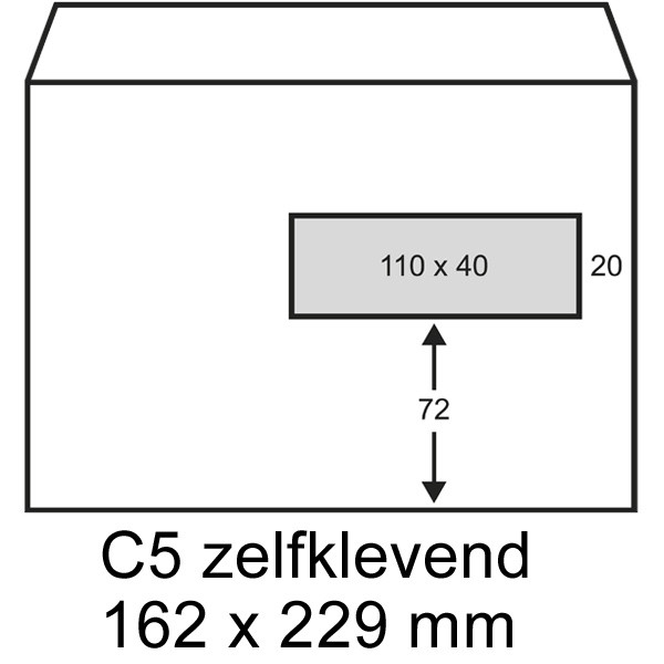 Exclusive C5 white envelope window right self-adhesive, 162mm x 229mm (100-pack) 402570-100 209180 - 1
