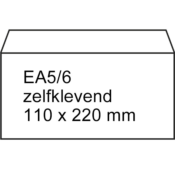 Exclusive EA5 / 6 white envelope self-adhesive, 110mm x 220mm (200-pack) 401520-200 209168 - 1