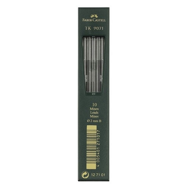 Faber-Castell 3B mechanical pencil refills, 2.0mm (10 refills) 220114 - 1