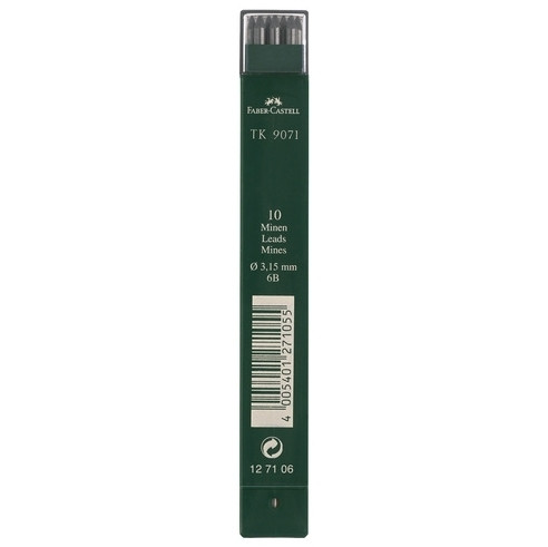Faber-Castell 6B mechanical pencil refills, 3.15mm (10-pack) FC-127106 220121 - 1