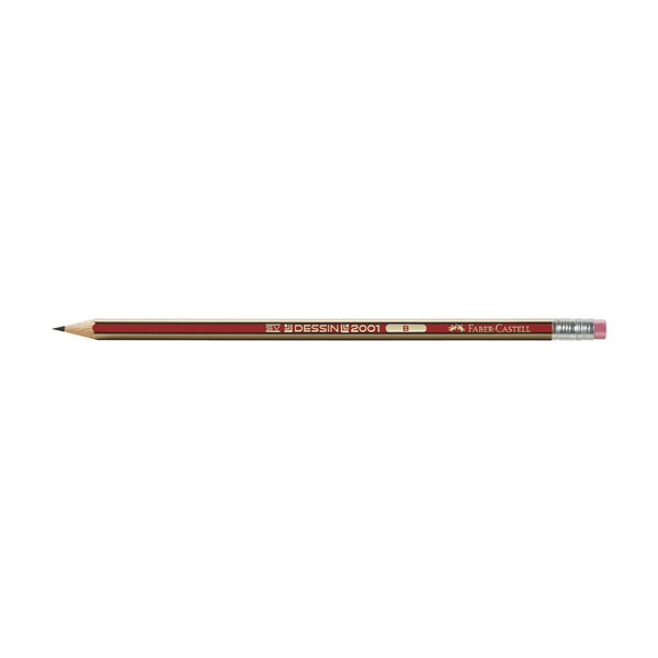 Faber-Castell Design pencil (B) with eraser (12-pack) 240034 - 1