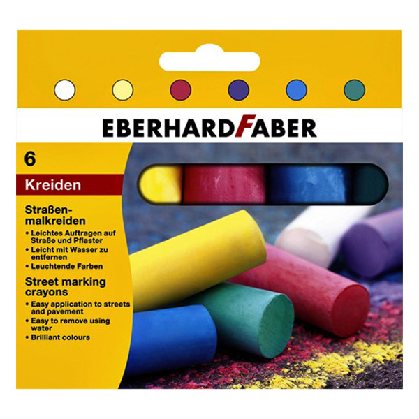 Faber-Castell Eberhard Faber coloured sidewalk chalk (6-pack) EF-526506 220181 - 1