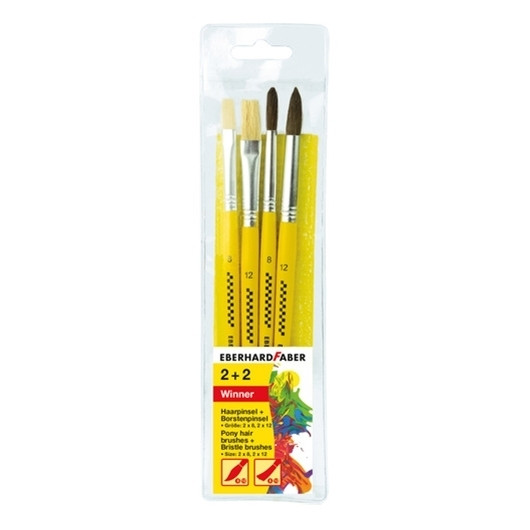 Faber-Castell Eberhard Faber pig and pony hair brush set (4-pack) EF-579924 220098 - 1