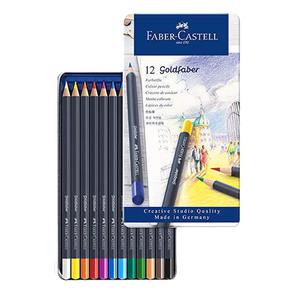 Faber-Castell Goldfaber colouring pencils in a tin case (12-pack) FC-114712 220196 - 1
