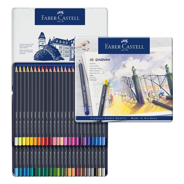 Faber-Castell Goldfaber colouring pencils in tin case (48-pack) FC-114748 220199 - 1