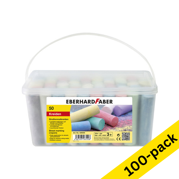 Outdoor chalk | assorted colours | Eberhard Faber | 100-pack 220240 - 1