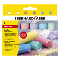 Outdoor chalk | assorted glitter colours | Eberhard Faber | 6-pack 220180