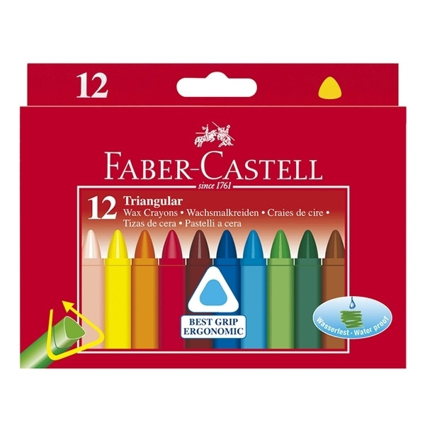 Faber-Castell Triangular assorted wax crayons (12-pack) FC-120010 220065 - 1