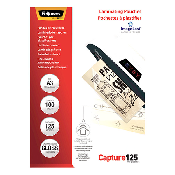 A3 laminating pouch 125 micron | glossy | Fellowes ImageLast | 100-pack 213386 - 4