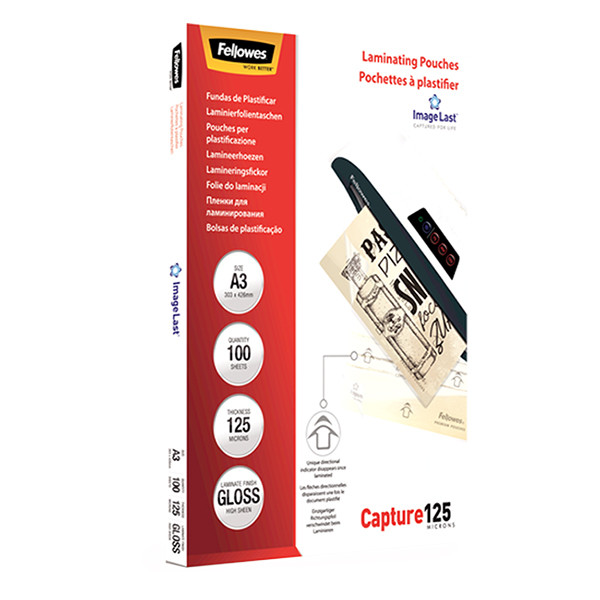 Fellowes A3 laminating pouch 125 micron | glossy | Fellowes ImageLast 100-pack 5307506 213386 - 3