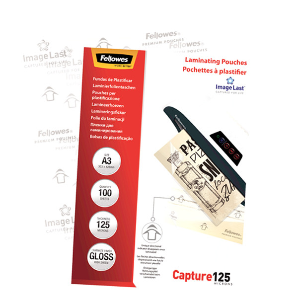 Fellowes A3 laminating pouch 125 micron | glossy | Fellowes ImageLast 100-pack 5307506 213386 - 5