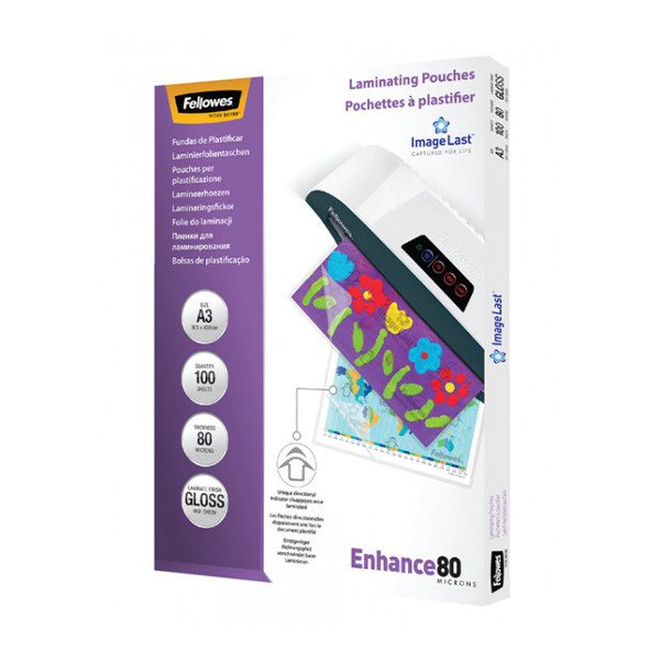 A3 laminating pouch 80 micron | glossy | Fellowes ImageLast | 100-pack 213382 - 1