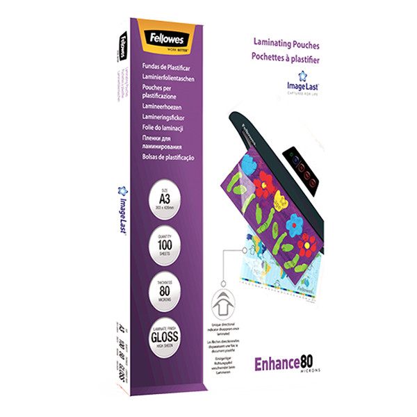 A3 laminating pouch 80 micron | glossy | Fellowes ImageLast | 100-pack 213382 - 3