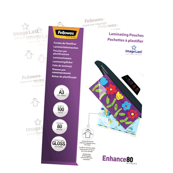 Fellowes A3 laminating pouch 80 micron | glossy | Fellowes ImageLast 100-pack 5306207 213382 - 6
