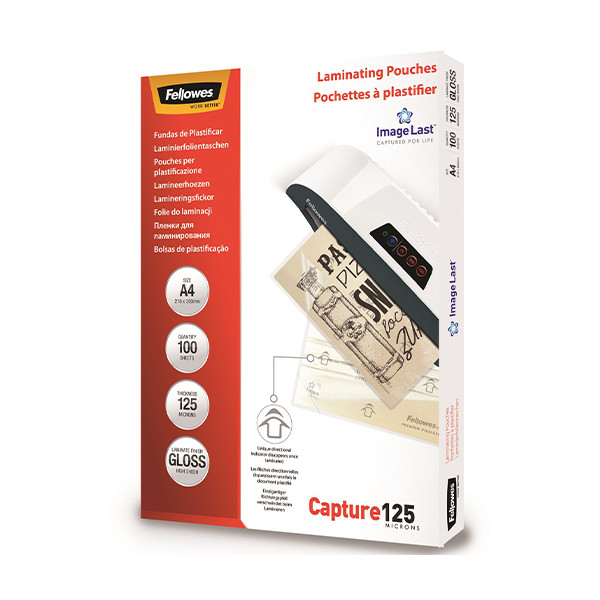 A4 laminating pouch 125 micron | glossy | Fellowes ImageLast | 100-pack 213385 - 1