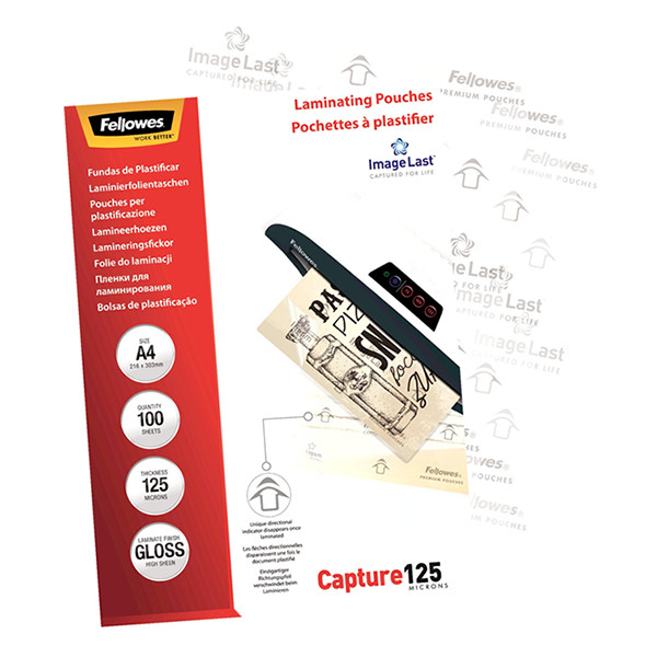 A4 laminating pouch 125 micron | glossy | Fellowes ImageLast | 100-pack 213385 - 3