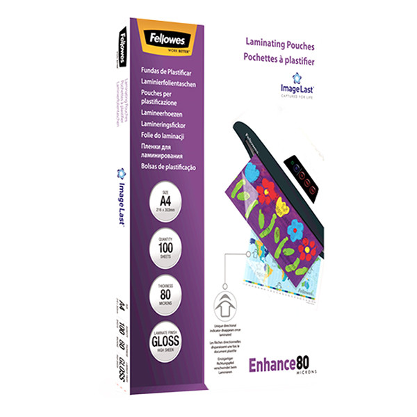 A4 laminating pouch 80 micron | glossy | Fellowes ImageLast | 100-pack 213381 - 3