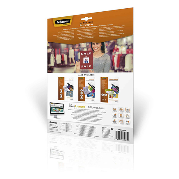 A4 laminating pouch (self-adhesive) 80 micron | glossy | Fellowes Admire | 25-pack 213389 - 2