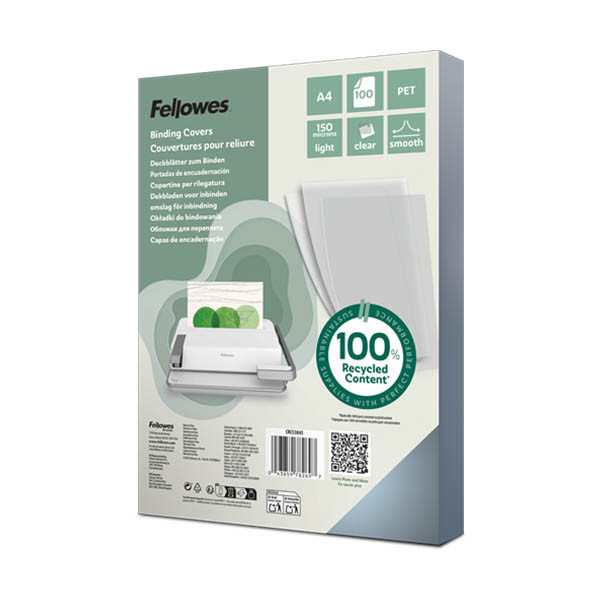 Fellowes A4 transparent binding cover, 150 microns (100-pack) 207249 - 1