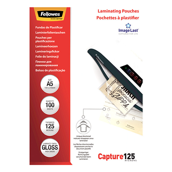 A5 laminating pouch 125 micron | glossy | Fellowes ImageLast | 100-pack 213384 - 3