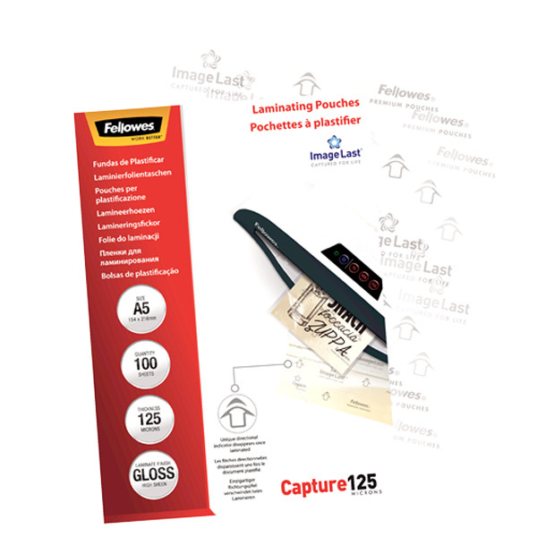A5 laminating pouch 125 micron | glossy | Fellowes ImageLast | 100-pack 213384 - 4