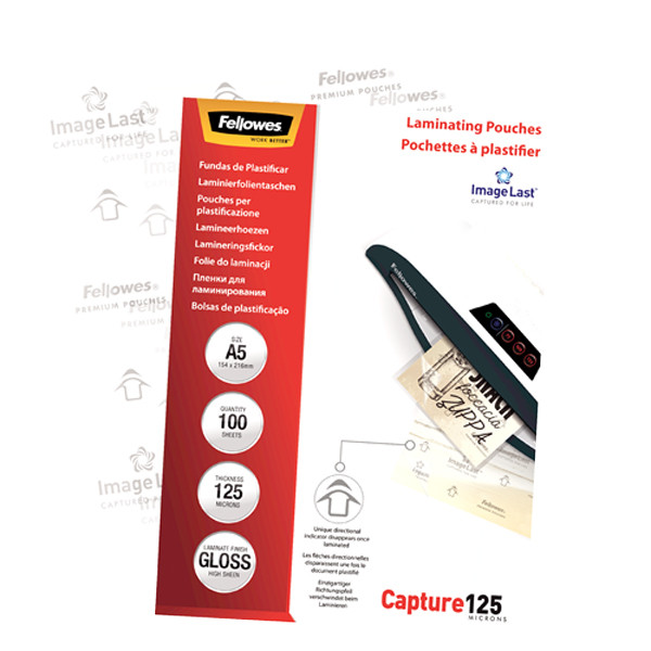 Fellowes A5 laminating pouch 125 micron | glossy | Fellowes ImageLast 100-pack 5307302 213384 - 5