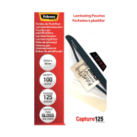 Credit card laminating pouch (54 x 86mm) 125 micron | glossy | Fellowes 100-pack 207209