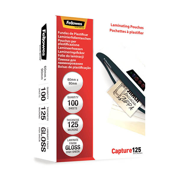 Laminating pouch (60 x 90mm) 2x125 micron | glossy | Fellowes | 100-pack 207215 - 3