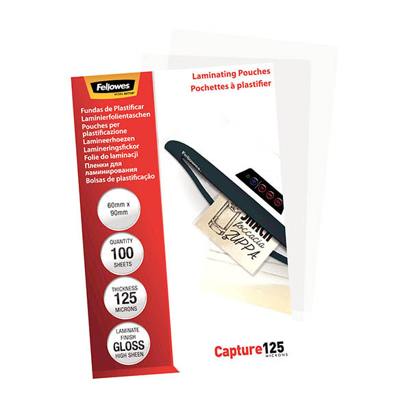 Laminating pouch (60 x 90mm) 2x125 micron | glossy | Fellowes 100-pack 207215 - 2