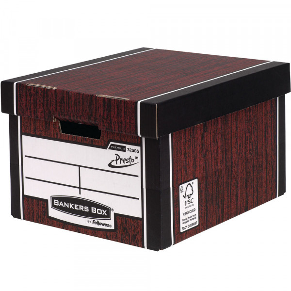 Large premium woodgrain storage box | Fellowes Bankers Box 213268 - 1