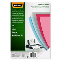 Fellowes PVC A4 transparent binding cover, 200 microns (100-pack) 5376102 213212