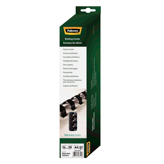 Fellowes black binding spine, 14mm (25-pack) 213159 - 1