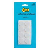 Felt pads (Ø20mm, white) | 123ink | 16-pack 301006